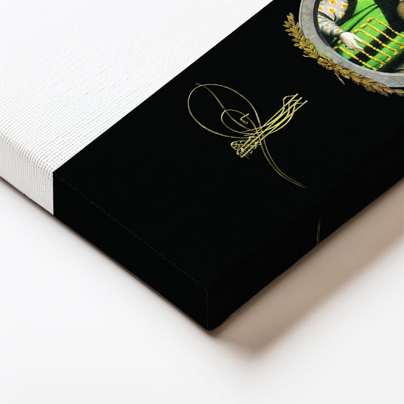 Dikey Panoramik Kanvas Tablo Sultan I Ahmed Portresi Osmanlı Tablosu Ev Ofis Duvar Dekoru