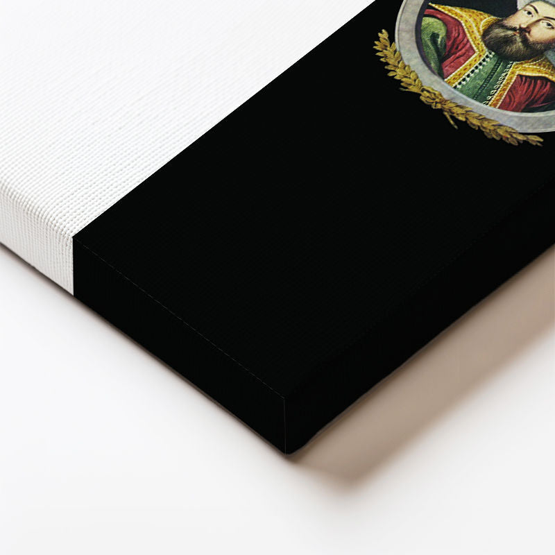 Dikey Panoramik Kanvas Tablo Osman Gazi Portresi Osmanlı Tablosu Ev Ofis Duvar Dekoru