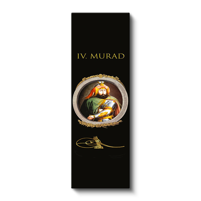 Dikey Panoramik Kanvas Tablo Sultan IV Murad Portresi Osmanlı Tablosu Ev Ofis Duvar Dekoru