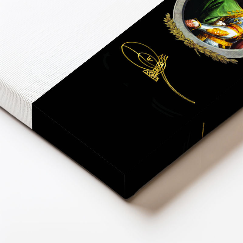 Dikey Panoramik Kanvas Tablo Sultan IV Murad Portresi Osmanlı Tablosu Ev Ofis Duvar Dekoru