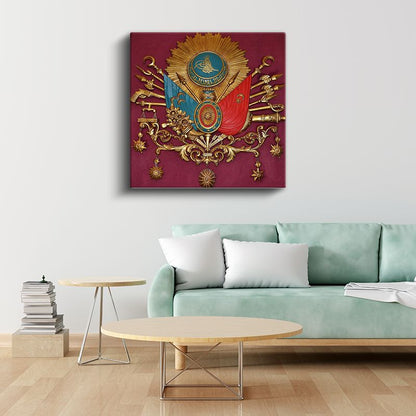 Osmanlı Arması - Tarihi Devlet Simgesi Kanvas Tablo