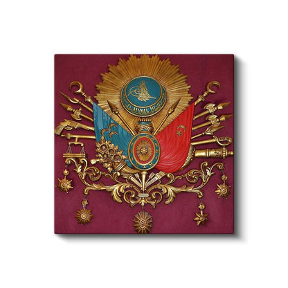 Osmanlı Arması - Tarihi Devlet Simgesi Kanvas Tablo