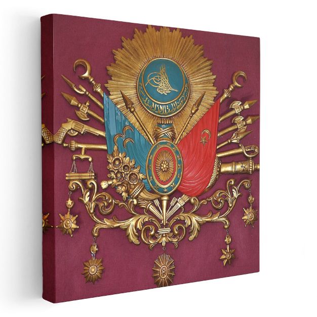 Osmanlı Arması - Tarihi Devlet Simgesi Kanvas Tablo