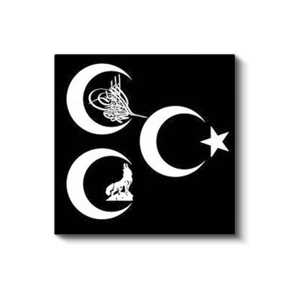 Osmanlı Sembolleri - Hilal ve Tuğra Kompozisyonu Kanvas Tablo