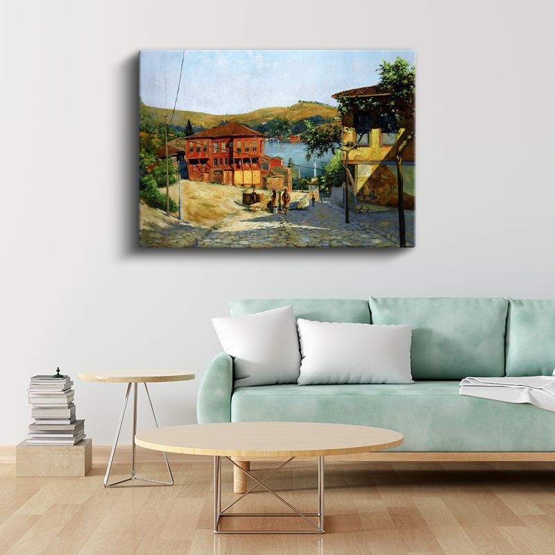 Eski İstanbul - Boğaz Kıyısında Osmanlı Evleri Kanvas Tablo