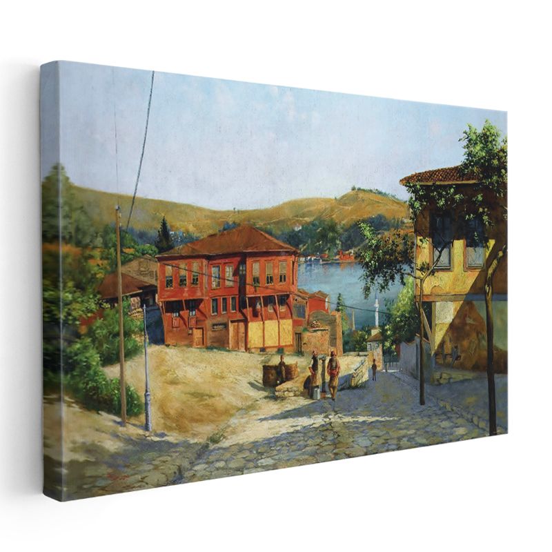Eski İstanbul - Boğaz Kıyısında Osmanlı Evleri Kanvas Tablo