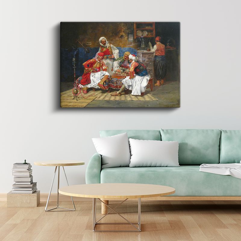 Osmanlı Kahvehanesi - Satranç Oynayanlar Kanvas Tablo