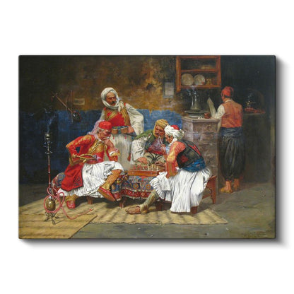 Osmanlı Kahvehanesi - Satranç Oynayanlar Kanvas Tablo