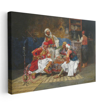 Osmanlı Kahvehanesi - Satranç Oynayanlar Kanvas Tablo