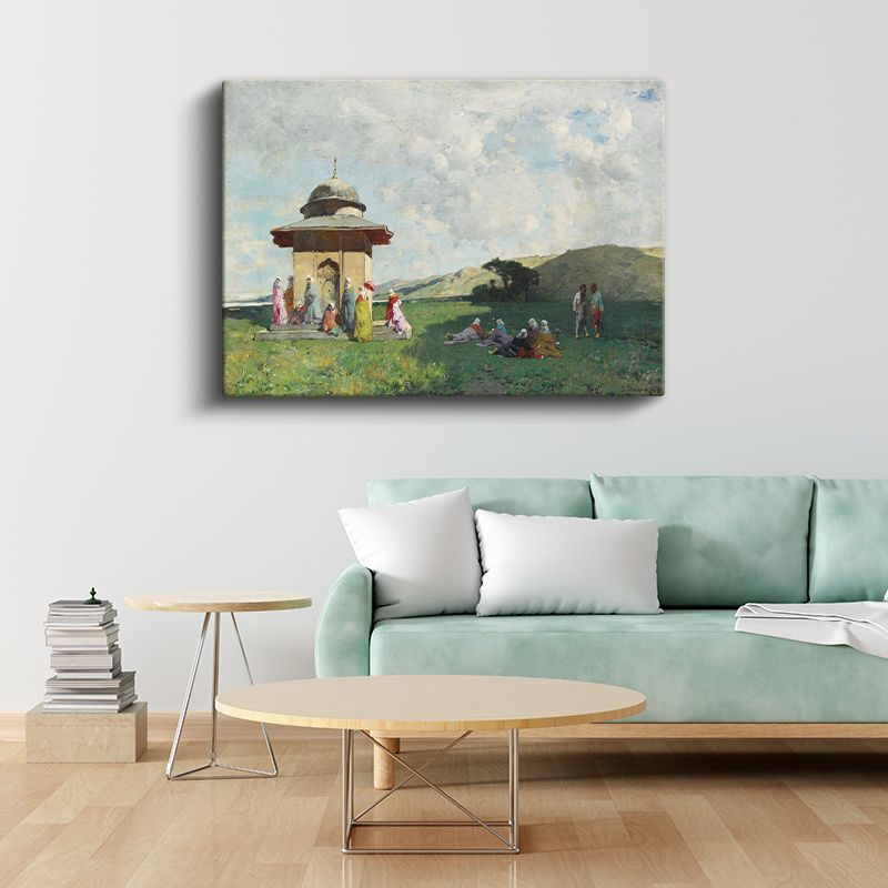 Osmanlı Yaşamı - Çeşme Başında Toplanan İnsanlar Kanvas Tablo