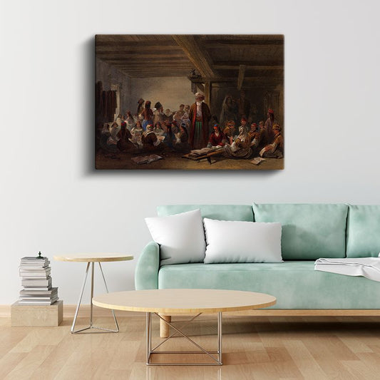 Osman Hamdi Bey - Medrese Dersi Kanvas Tablo