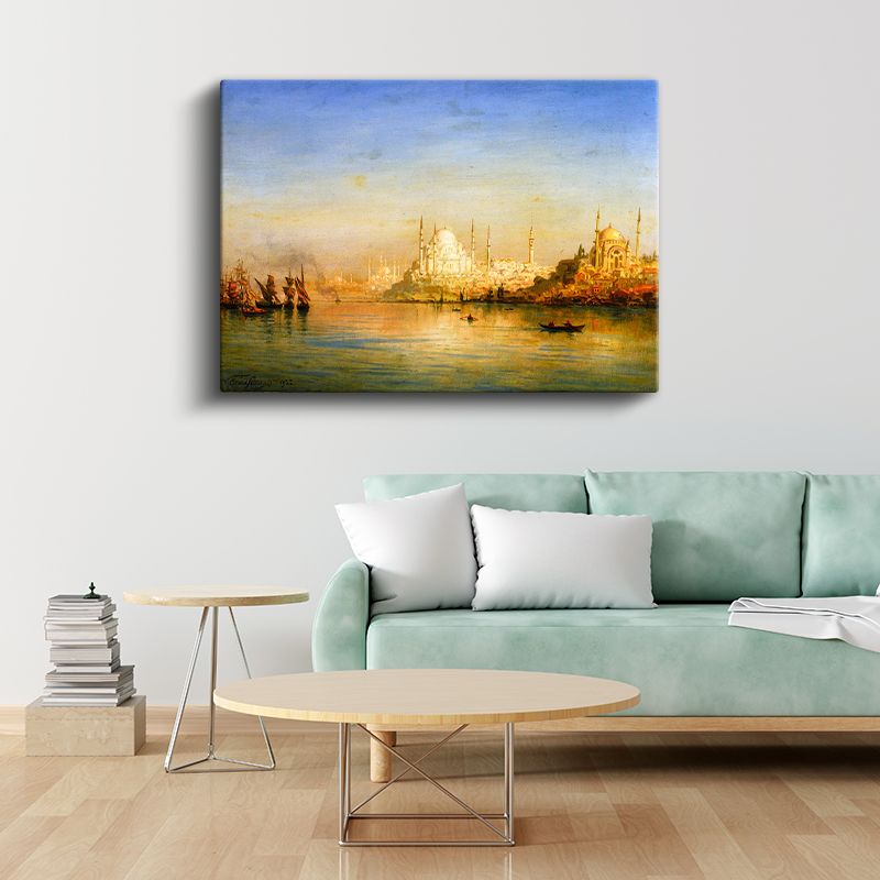 İstanbul Silueti - Altın Boynuz ve Cami Manzarası Kanvas Tablo
