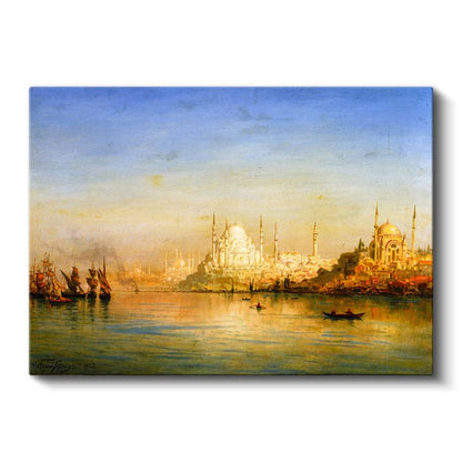 İstanbul Silueti - Altın Boynuz ve Cami Manzarası Kanvas Tablo
