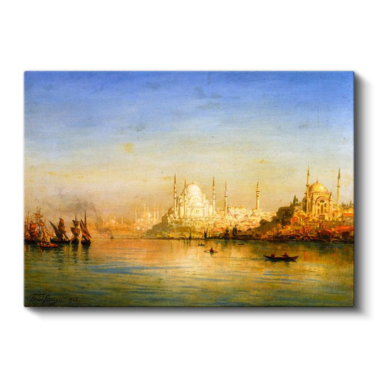 İstanbul Silueti - Altın Boynuz ve Cami Manzarası Kanvas Tablo