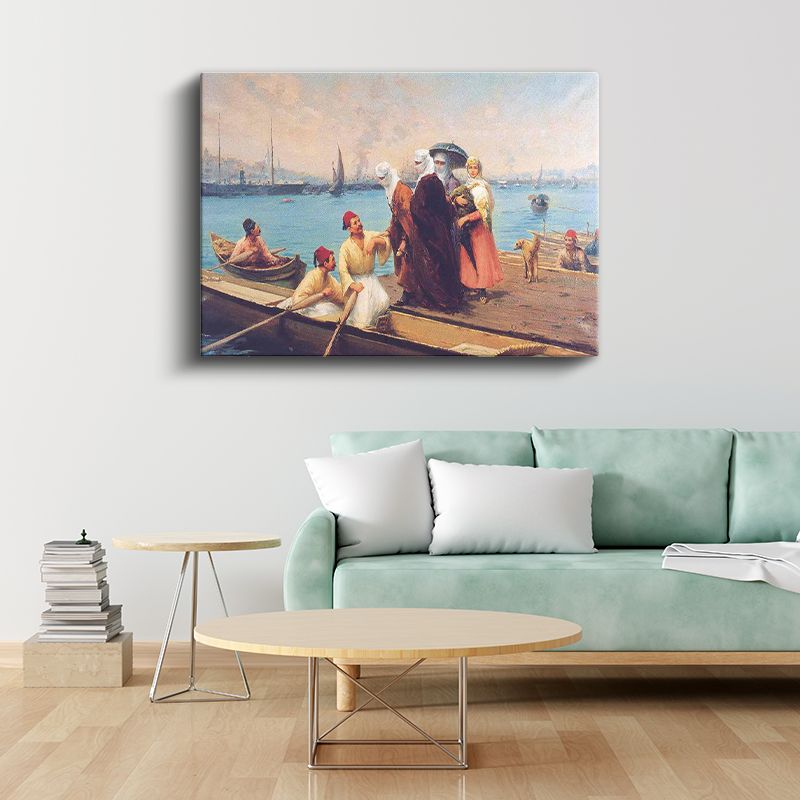 İstanbul Boğazı - Kayıkta Hanımlar Kanvas Tablo