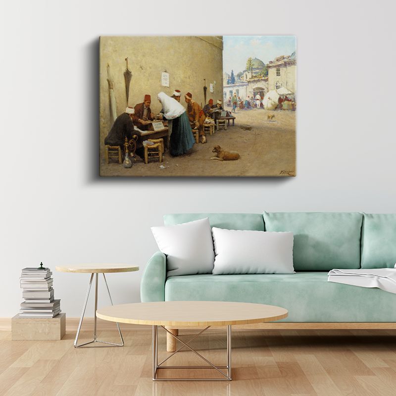 Osmanlı Kahvehanesi - Sokak Yaşamı Kanvas Tablo