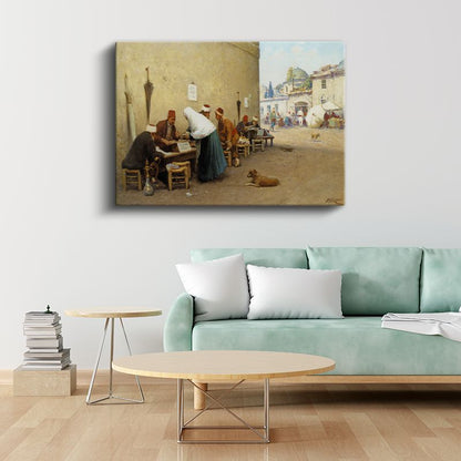 Osmanlı Kahvehanesi - Sokak Yaşamı Kanvas Tablo