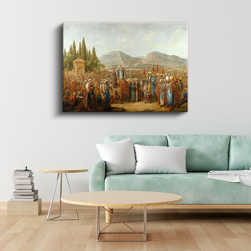 Osmanlı Töreni - Deve Alayı ve Kalabalık Kanvas Tablo