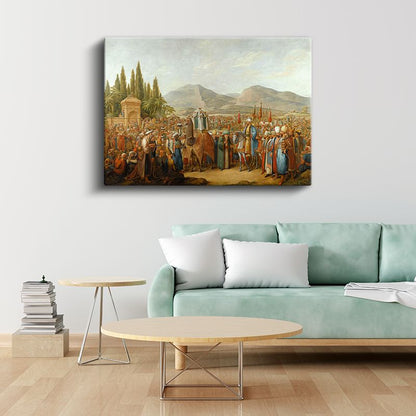Osmanlı Töreni - Deve Alayı ve Kalabalık Kanvas Tablo