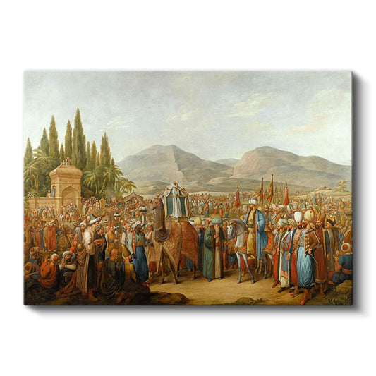 Osmanlı Töreni - Deve Alayı ve Kalabalık Kanvas Tablo
