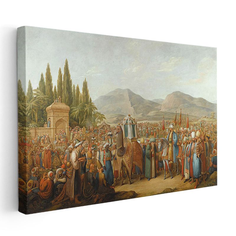 Osmanlı Töreni - Deve Alayı ve Kalabalık Kanvas Tablo