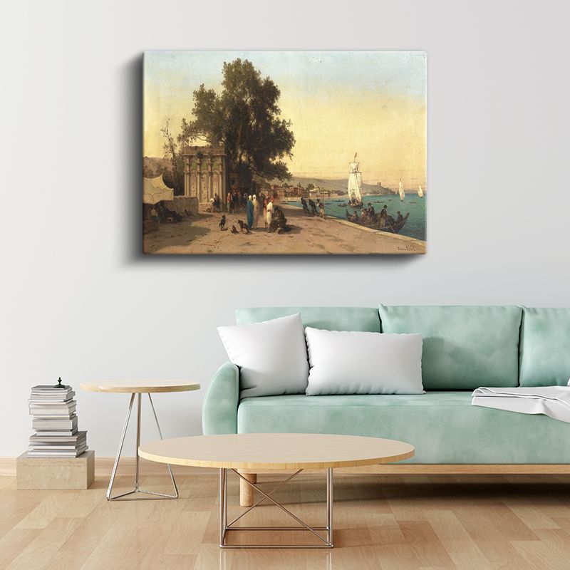 Sahil Manzarası - Osmanlı Liman Yaşamı Kanvas Tablo