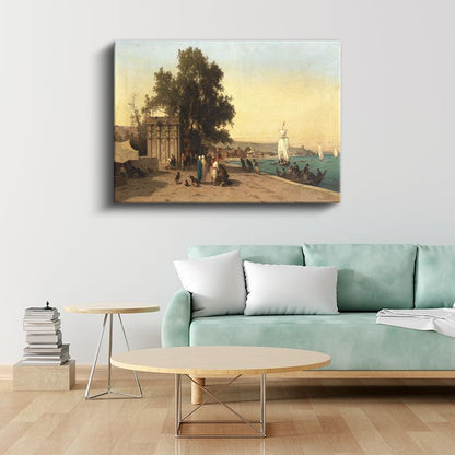 Sahil Manzarası - Osmanlı Liman Yaşamı Kanvas Tablo