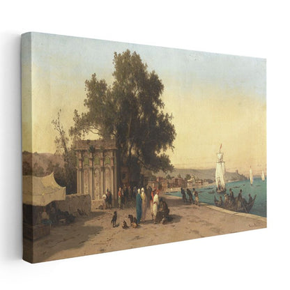 Sahil Manzarası - Osmanlı Liman Yaşamı Kanvas Tablo