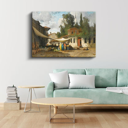 Osmanlı Mahallesi - Gündelik Yaşam Sahnesi Kanvas Tablo