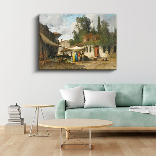 Osmanlı Mahallesi - Gündelik Yaşam Sahnesi Kanvas Tablo