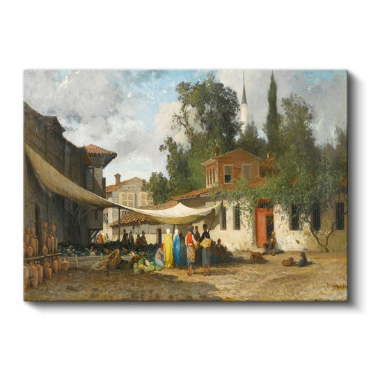 Osmanlı Mahallesi - Gündelik Yaşam Sahnesi Kanvas Tablo