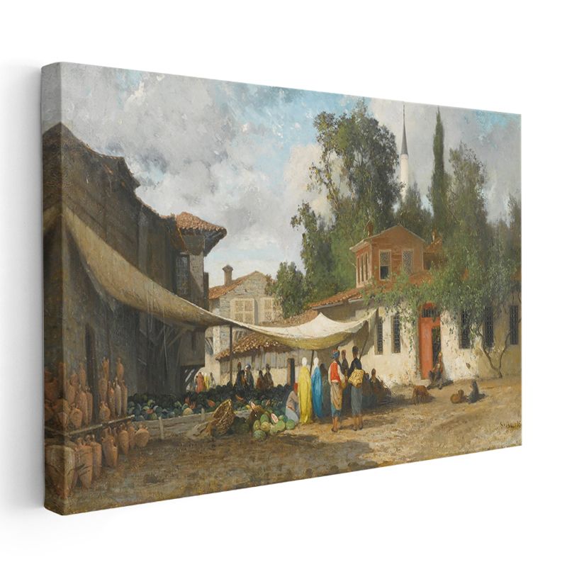 Osmanlı Mahallesi - Gündelik Yaşam Sahnesi Kanvas Tablo