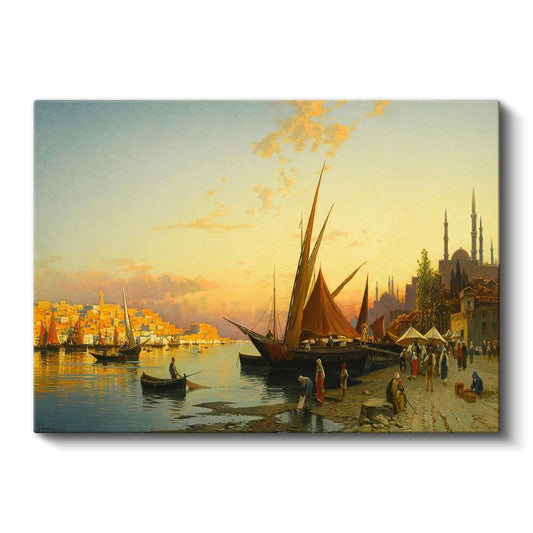 İstanbul Silueti - Altın Boynuz Manzarası Kanvas Tablo