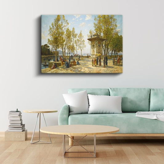 Tarihi Çeşme - Osmanlı Sahil Yaşamı Kanvas Tablo