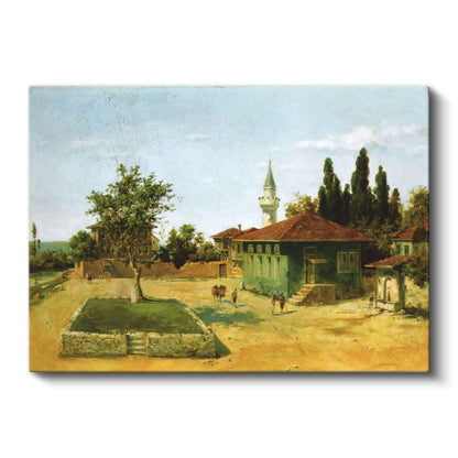 Osmanlı Köy Yaşamı - Yeşil Konak Manzarası Kanvas Tablo