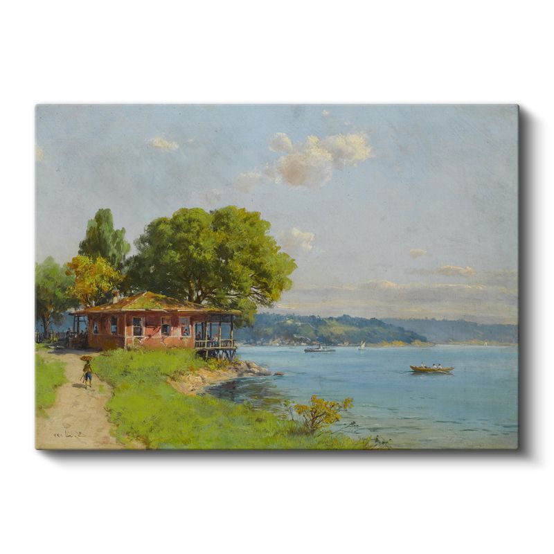 Boğaz Kıyısı - Yalı ve Deniz Manzarası Kanvas Tablo