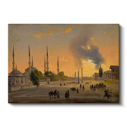 Sultanahmet - Gün Batımında Cami Silueti Kanvas Tablo