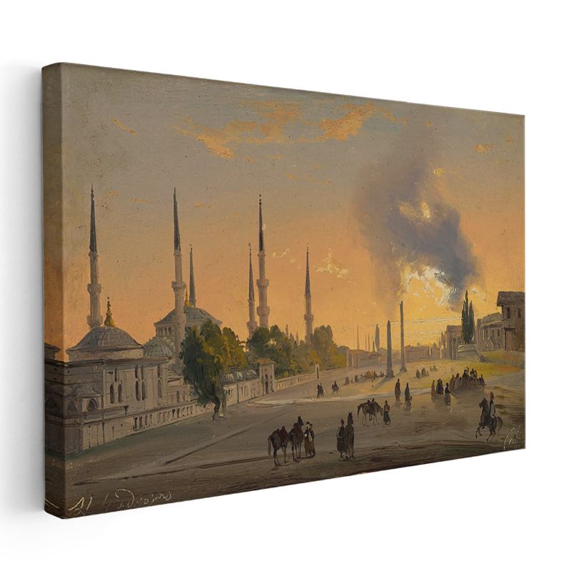 Sultanahmet - Gün Batımında Cami Silueti Kanvas Tablo