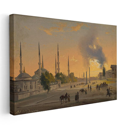 Sultanahmet - Gün Batımında Cami Silueti Kanvas Tablo