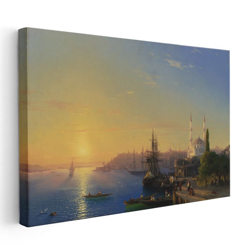 İstanbul Silueti - Boğaz Manzarası Kanvas Tablo