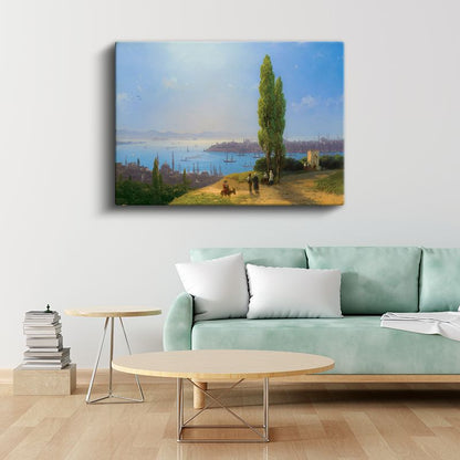 Tarihi İstanbul - Tepeden Boğaz Manzarası Kanvas Tablo