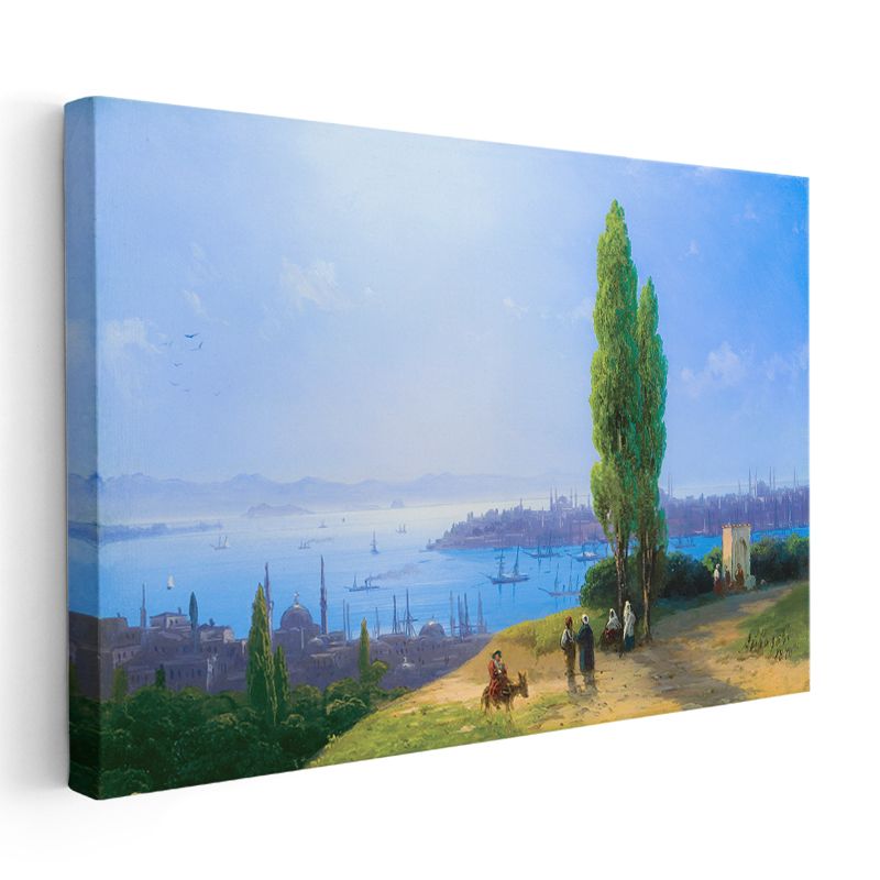 Tarihi İstanbul - Tepeden Boğaz Manzarası Kanvas Tablo