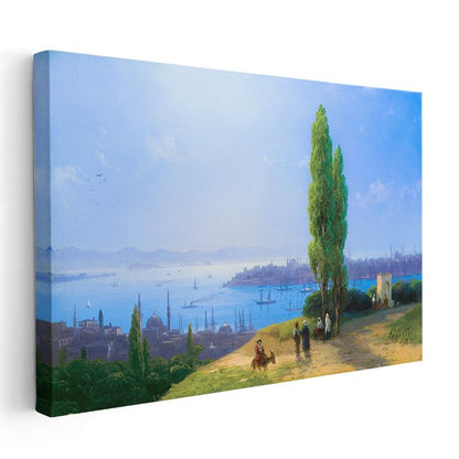 Tarihi İstanbul - Tepeden Boğaz Manzarası Kanvas Tablo