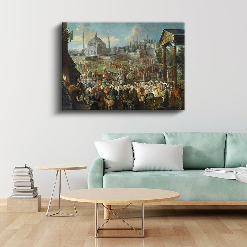 Osmanlı Töreni - Ayasofya Önünde Merasim Kanvas Tablo