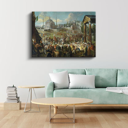 Osmanlı Töreni - Ayasofya Önünde Merasim Kanvas Tablo