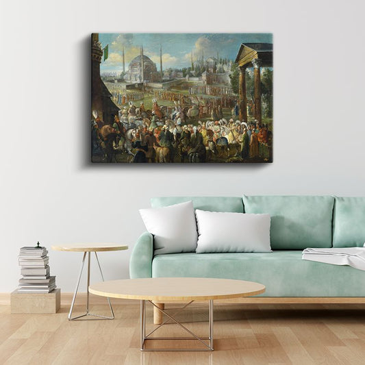 Osmanlı Töreni - Ayasofya Önünde Merasim Kanvas Tablo