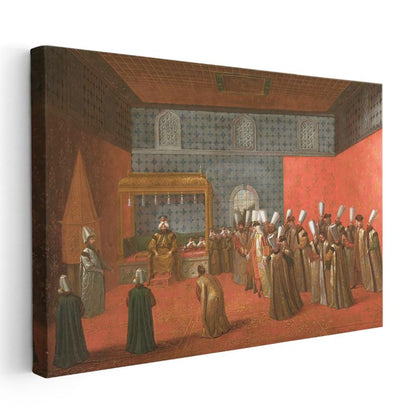 Saray Töreni - Osmanlı Divan Huzurunda Kabul Kanvas Tablo