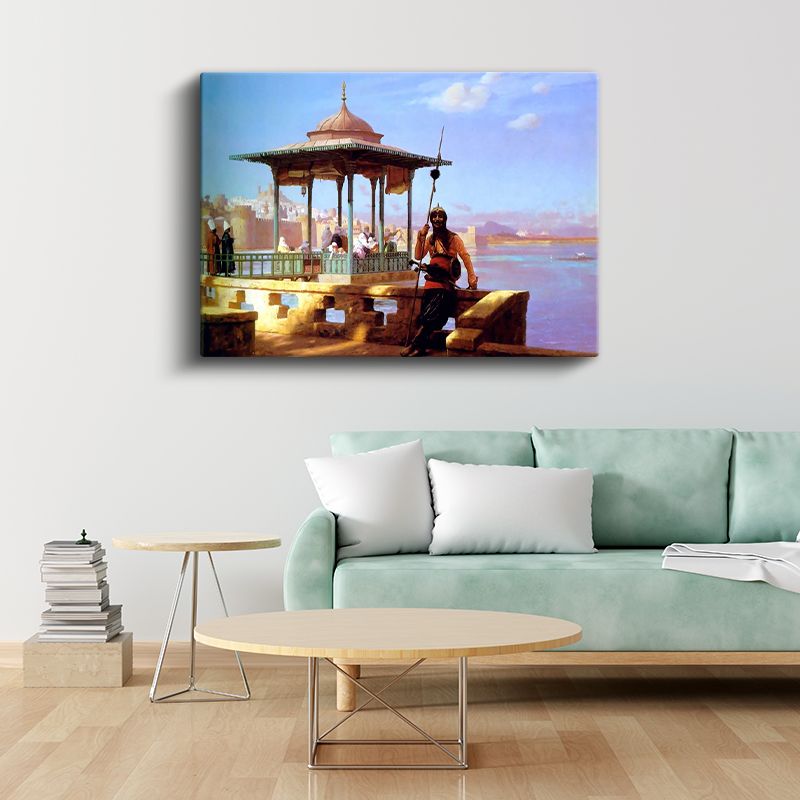 Osmanlı Nöbetçisi - Köşk Önünde Bekleyen Asker Kanvas Tablo