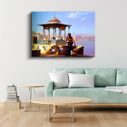 Osmanlı Nöbetçisi - Köşk Önünde Bekleyen Asker Kanvas Tablo