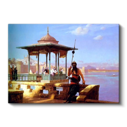 Osmanlı Nöbetçisi - Köşk Önünde Bekleyen Asker Kanvas Tablo